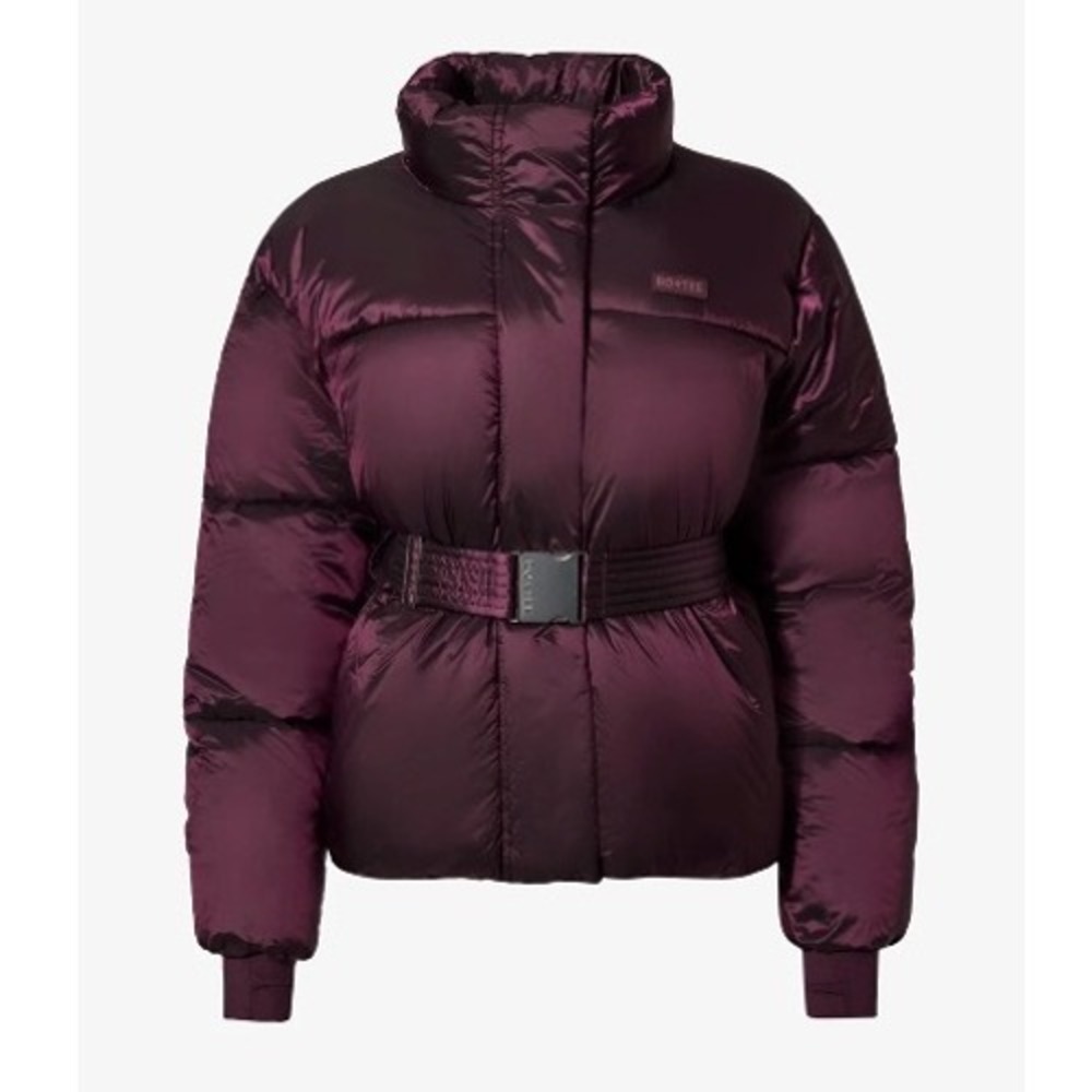 Bo+Tee Plum Waterproof Belted Puffer Ski Jacket BT2401 Purple Women Small